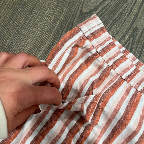 Old Navy High Rise Shorts Linen Blend Elastic Waist Striped Multicolor  Size L - Picture 3 of 6